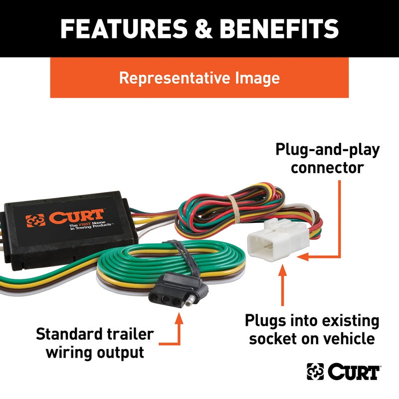 CURT 55106 Vehicle-Side Custom 4-Pin Trailer Wiring Harness, Fits Select Honda CR-V - Image 2